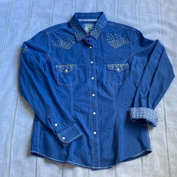 Panhandle rodeo rhinestone western button down. - Picture 7 of 10